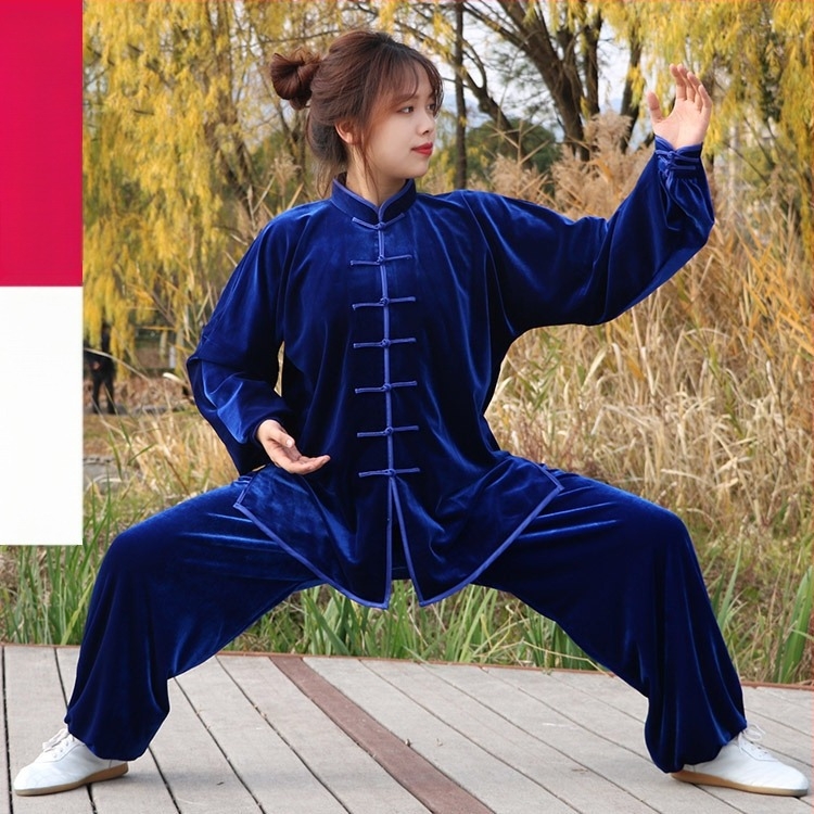 Tai Chi ruha őszi–téli melegítésre, uniszex felnőtt csoportos öltözet, 92% poliészter szintetikus rost keverék, bélés 92% poliészter.
