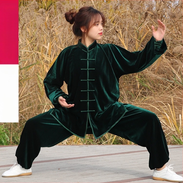 Tai Chi ruha őszi–téli melegítésre, uniszex felnőtt csoportos öltözet, 92% poliészter szintetikus rost keverék, bélés 92% poliészter.