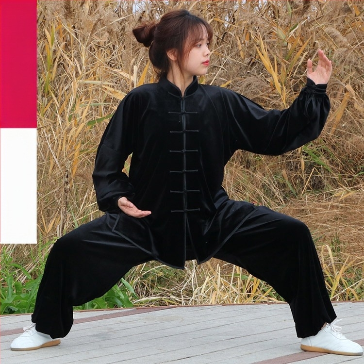 Tai Chi ruha őszi–téli melegítésre, uniszex felnőtt csoportos öltözet, 92% poliészter szintetikus rost keverék, bélés 92% poliészter.