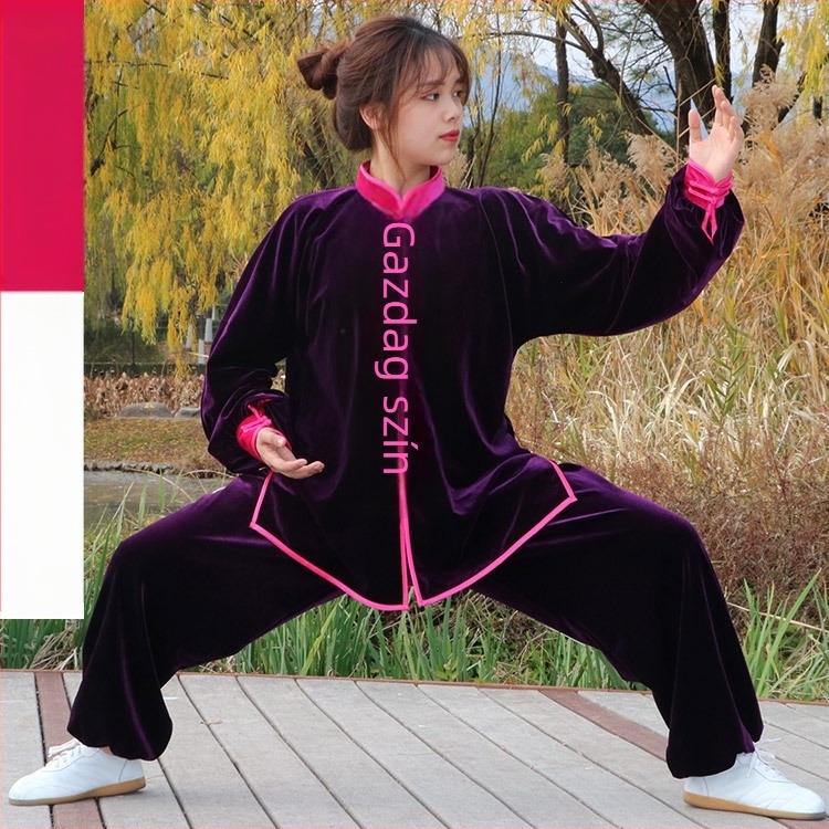 Tai Chi ruha őszi–téli melegítésre, uniszex felnőtt csoportos öltözet, 92% poliészter szintetikus rost keverék, bélés 92% poliészter.
