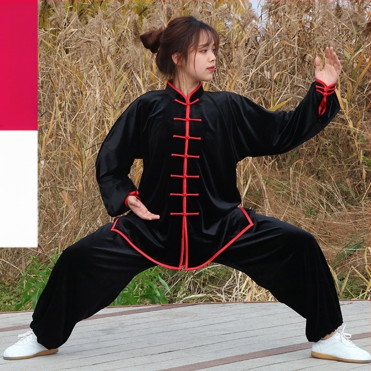 Tai Chi ruha őszi–téli melegítésre, uniszex felnőtt csoportos öltözet, 92% poliészter szintetikus rost keverék, bélés 92% poliészter.
