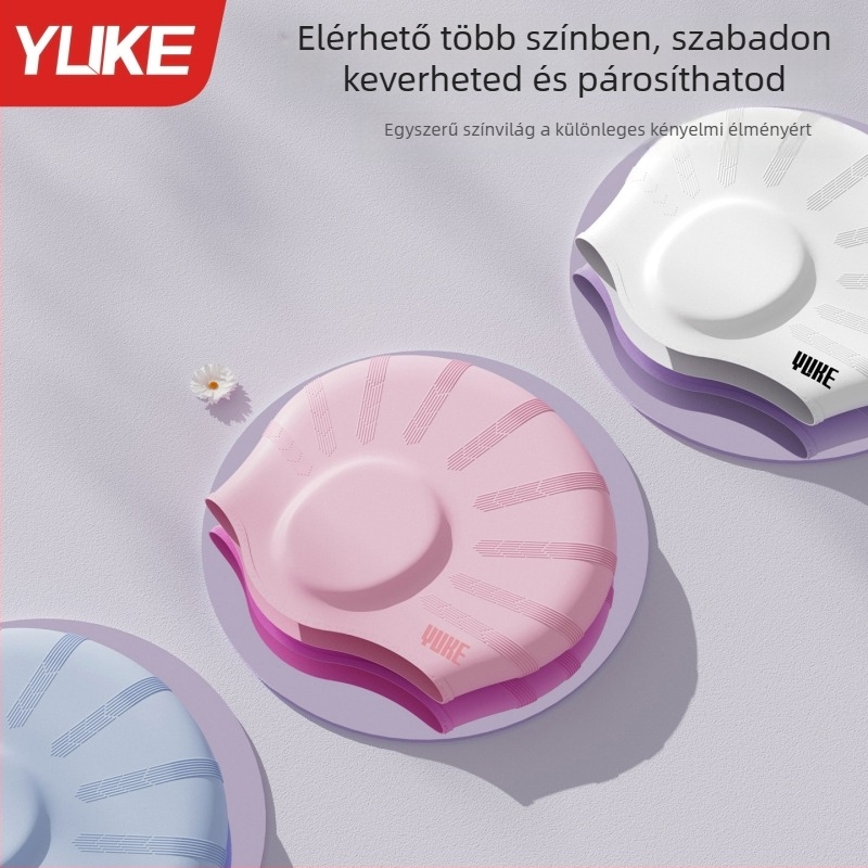 Felnőtt silikon úszósapka fülvédővel – szett sapka + úszószemüveg, megnövelt fejkerület