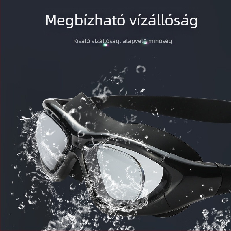 Waves úszószemüveg nagyméretű kerettel, PC lencsékkel, anti-fog, felnőtteknek, vízálló, HD látás