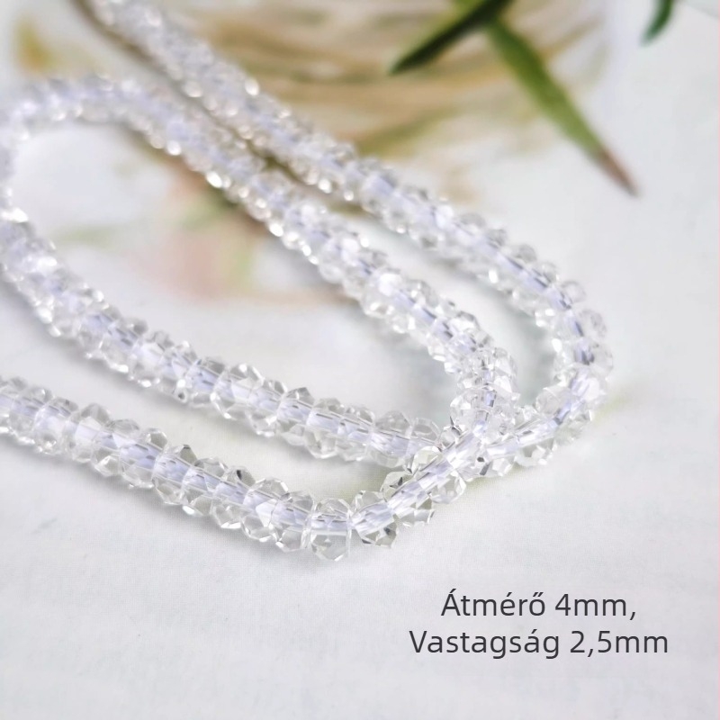 Spacer gyöngy kristályból - csiszolt, faszetált kerék alakú gyöngyök DIY ékszerekhez (Anyag: kristály; Feldolgozás: csiszolás és polírozás; Stílus: luxus; Mintázat: nemes)