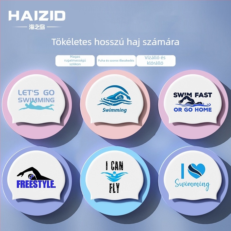 Felnőtt szilikon úszósapka nyomtatott mintával, úszáshoz és vízisportokhoz, Guangdong eredetű