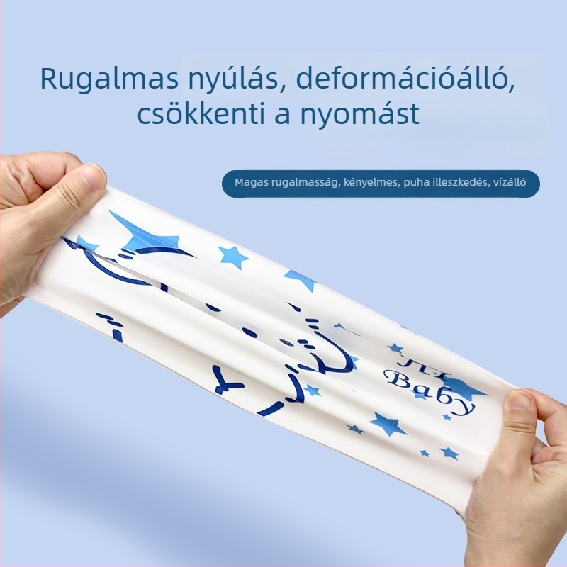 Gyerekeknek szóló szilikon úszósapka, vízálló, karikatúra mintával, kényelmes illeszkedés
