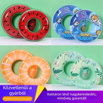 Gyerekeknek készült sűrített úszógumi, víziparkhoz, rajzfilmszerű mintával és gyümölcs-óceán motívummal