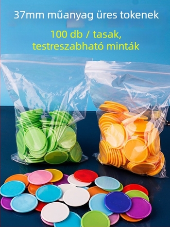 Műanyag kis kerek érme bölcsődei jutalmazásokhoz — PP érme 32 chip-mel, testreszabható logóval, csomagolás 01