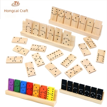 Fából készült dominó-puzzle játék — 28 darab — oktató DIY gyerekeknek és felnőtteknek