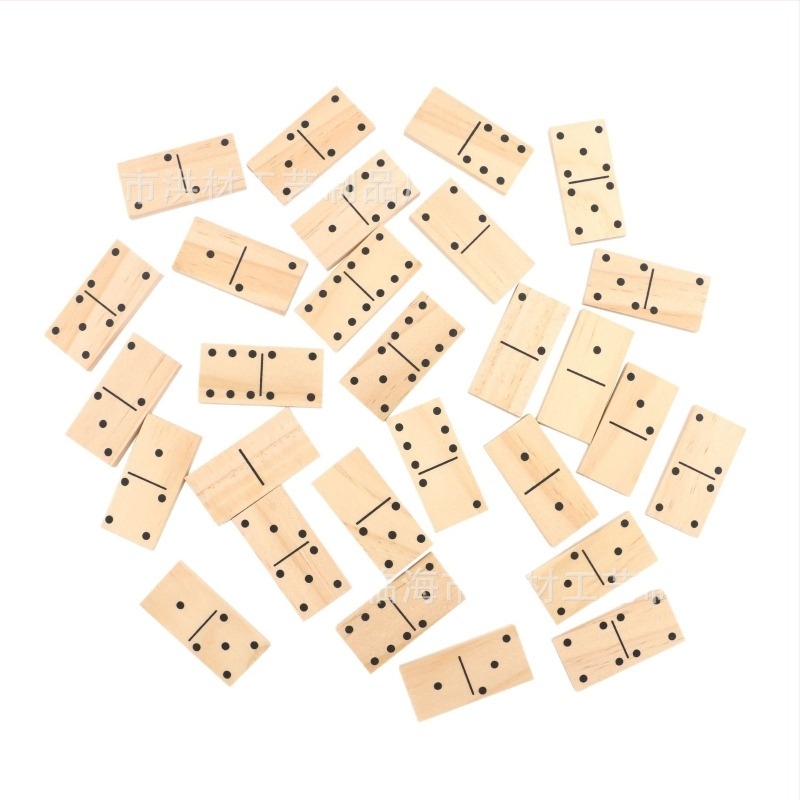 Fából készült dominó-puzzle játék — 28 darab — oktató DIY gyerekeknek és felnőtteknek
