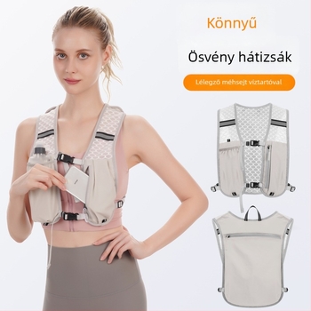 Könnyű kültéri mellény-hátizsák telefontartóval és vízpalack-tartóval