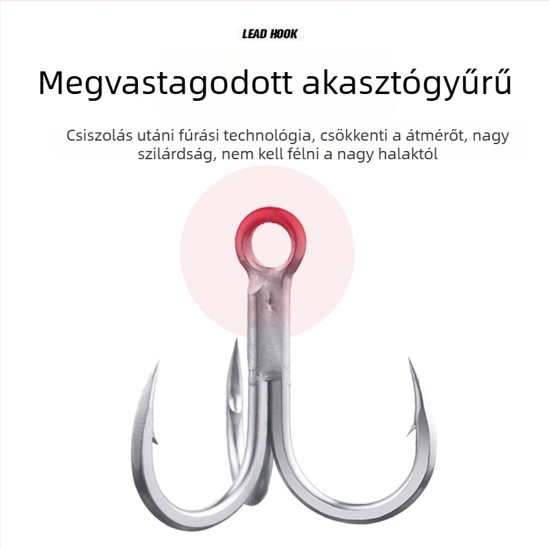 BKK tengeri horgászatra szánt akasztó, modell 6071-4X-HG, három horog, négyszeres megerősítés, korrózióálló