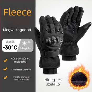 Férfi kerékpáros kesztyűk - csúszásmentes, kopásálló, fleece-betétes télre