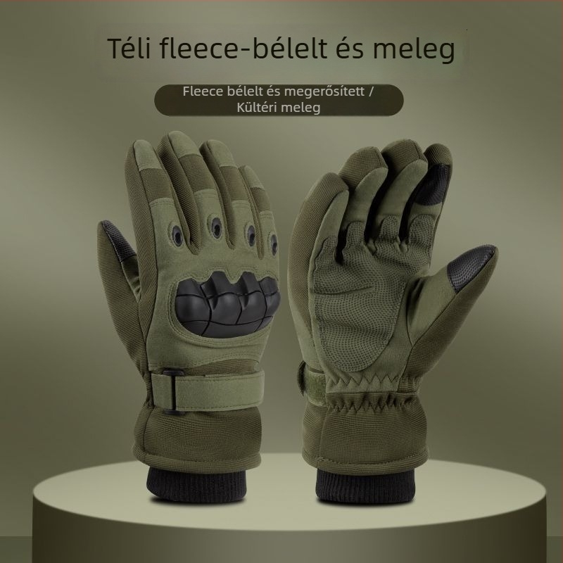 Férfi kerékpáros kesztyűk - csúszásmentes, kopásálló, fleece-betétes télre