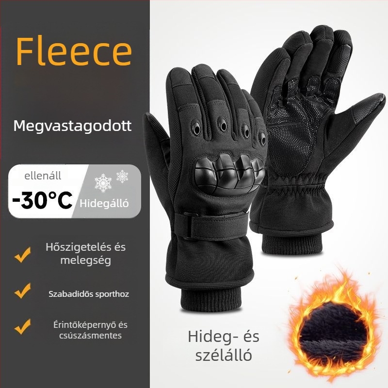 Férfi kerékpáros kesztyűk - csúszásmentes, kopásálló, fleece-betétes télre