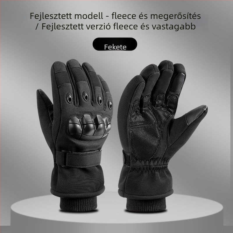 Férfi kerékpáros kesztyűk - csúszásmentes, kopásálló, fleece-betétes télre