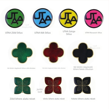 Golf sapka klipe mágneses golflabda jelzővel, cinkötvözet mágnes, leválasztható négylevelű lóhere dizájn, személyre szabható magáncímke