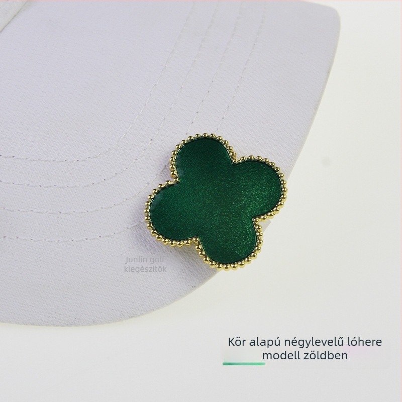 Golf sapka klipe mágneses golflabda jelzővel, cinkötvözet mágnes, leválasztható négylevelű lóhere dizájn, személyre szabható magáncímke