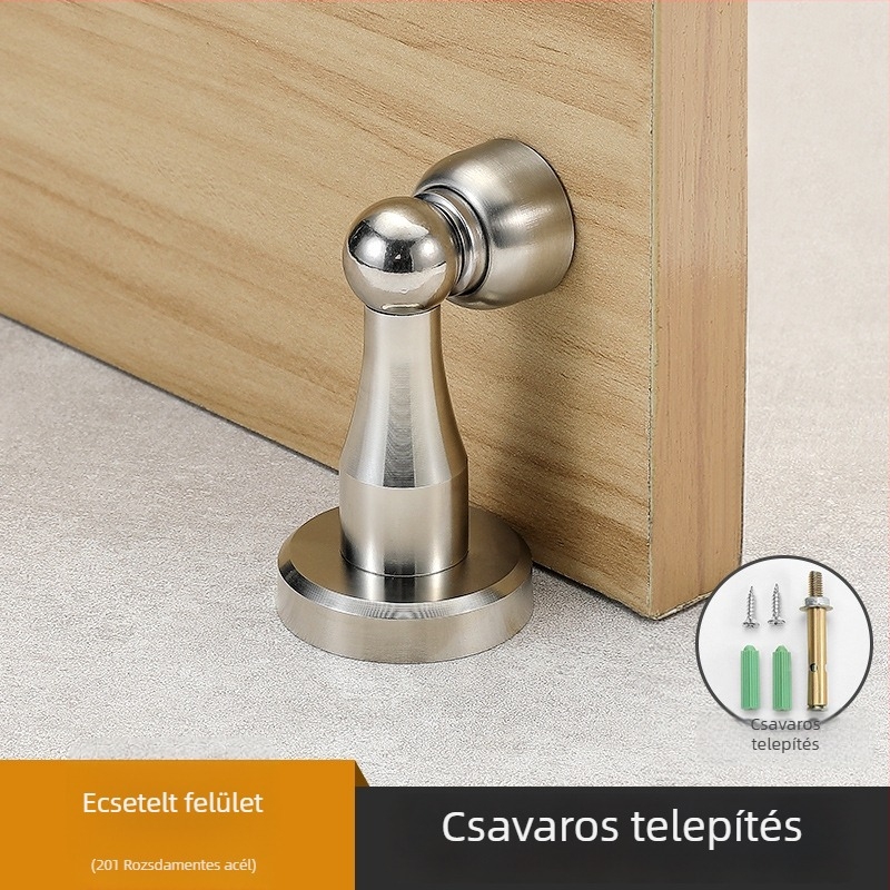 Yi Jia MX-109 Ajtóstopper, cinkötvözet, elektroplatolt felület, falra szerelhető, manuális működtetés, modern minimalista stílus