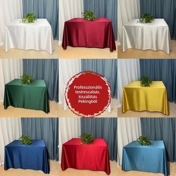 Egyszínű téglalap alakú asztalterítő, extralarge méretben, szállodai és konferencia használatra, desszertasztalhoz és születésnapi fotózáshoz, könnyed luxus stílus