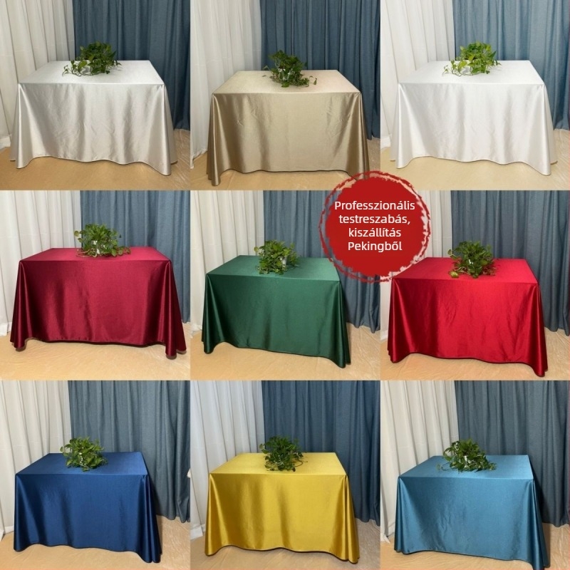 Egyszínű téglalap alakú asztalterítő, extralarge méretben, szállodai és konferencia használatra, desszertasztalhoz és születésnapi fotózáshoz, könnyed luxus stílus