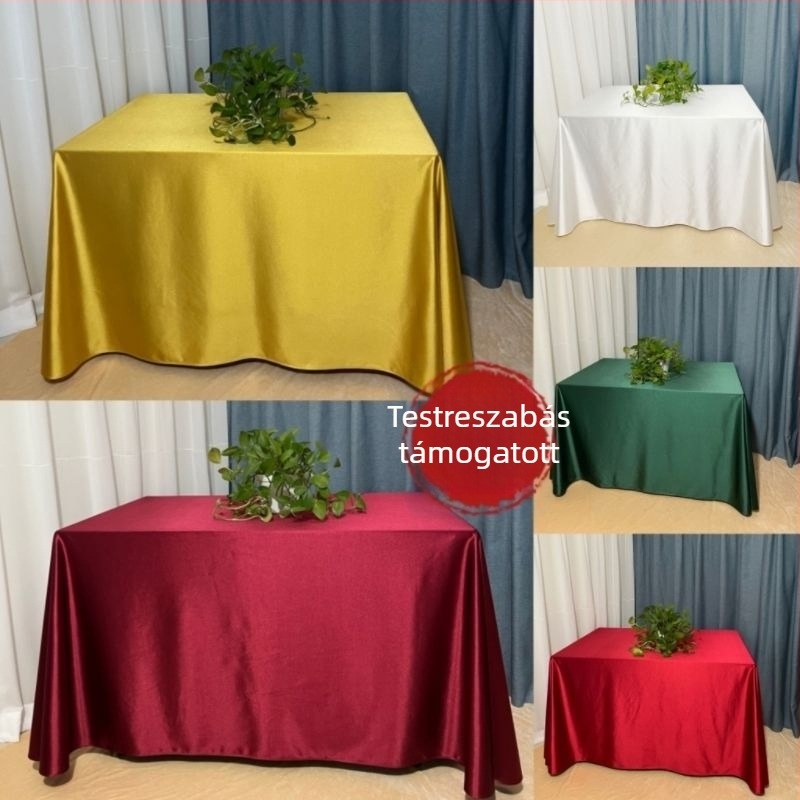 Egyszínű téglalap alakú asztalterítő, extralarge méretben, szállodai és konferencia használatra, desszertasztalhoz és születésnapi fotózáshoz, könnyed luxus stílus