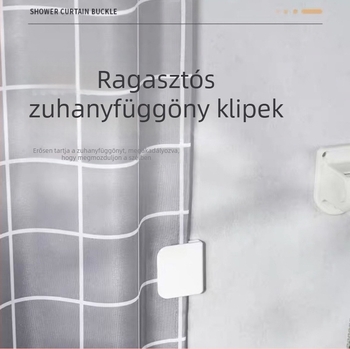 ABS zuhanyfüggöny klipsz – egyetlen kampó, 2 kg teherbírás, fúrás nélküli, 2 darabos készlet, modern minimalista stílus