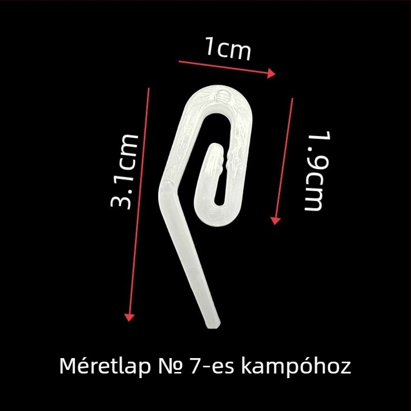 Műanyag függöny S-akasztó sínhez, univerzális illesztés, autófüggönyökhöz
