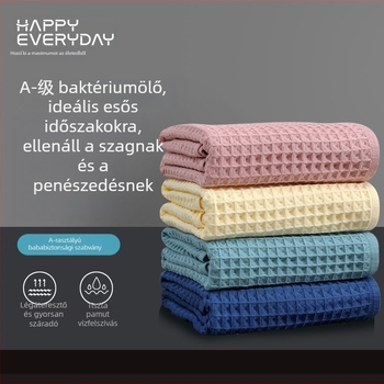 100% pamut törölköző fürdéshez, vafelszőtt Jacquard, 32s, 200-300 g