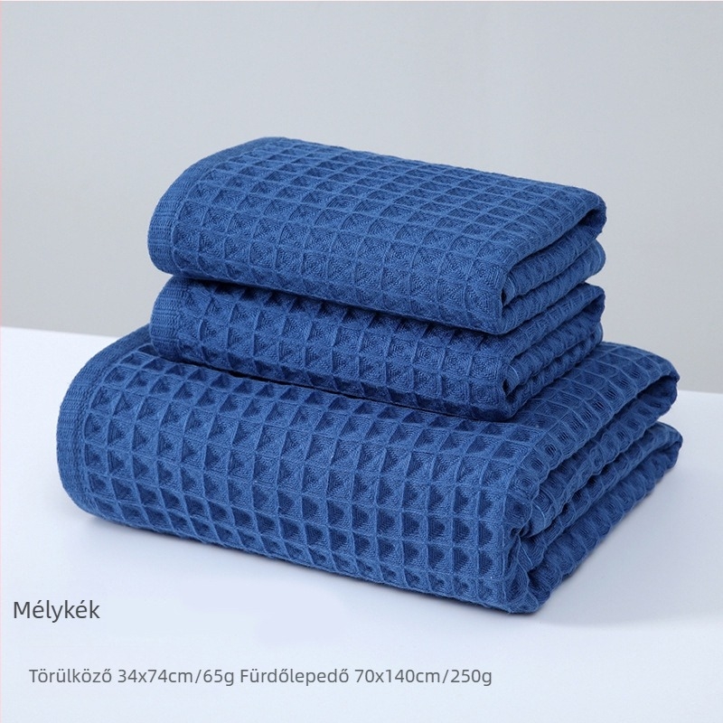 100% pamut törölköző fürdéshez, vafelszőtt Jacquard, 32s, 200-300 g