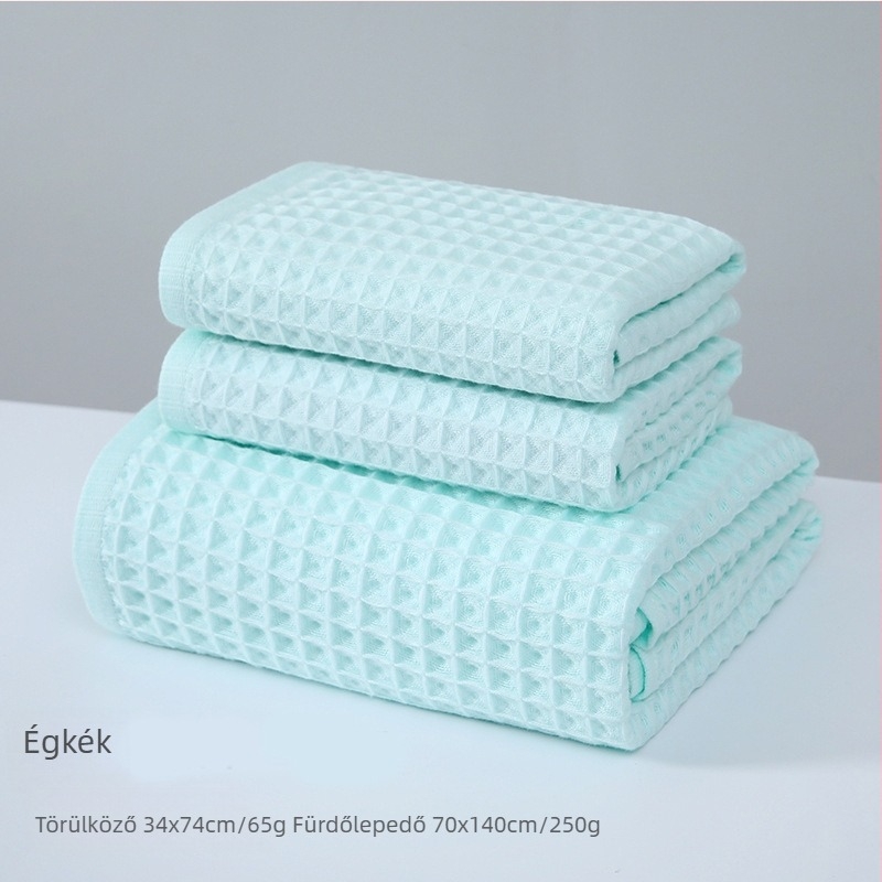 100% pamut törölköző fürdéshez, vafelszőtt Jacquard, 32s, 200-300 g