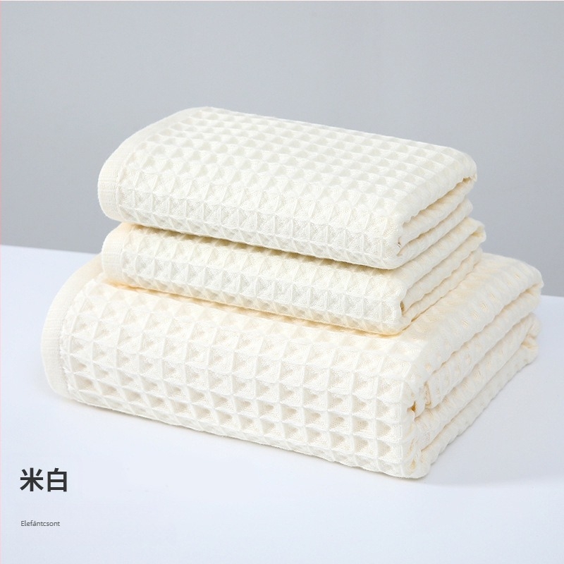 100% pamut törölköző fürdéshez, vafelszőtt Jacquard, 32s, 200-300 g