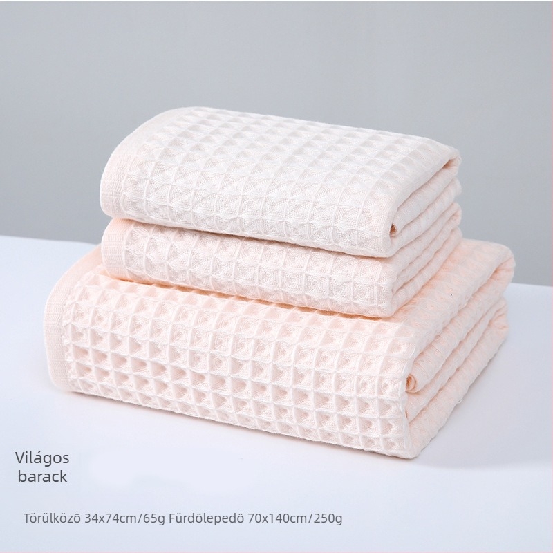100% pamut törölköző fürdéshez, vafelszőtt Jacquard, 32s, 200-300 g