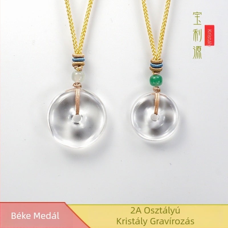 Kristályos medál, oldalsó kövek nélkül, nemzeti stílus