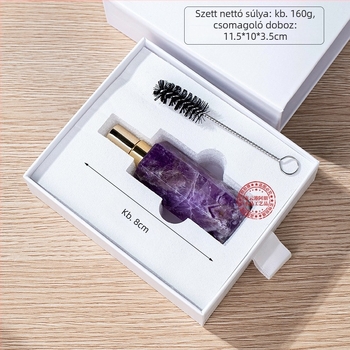 Kristály parfümös üveg készlet jade és achát aromaterápiához és testápoláshoz, esszenciális olaj permetező üvegek