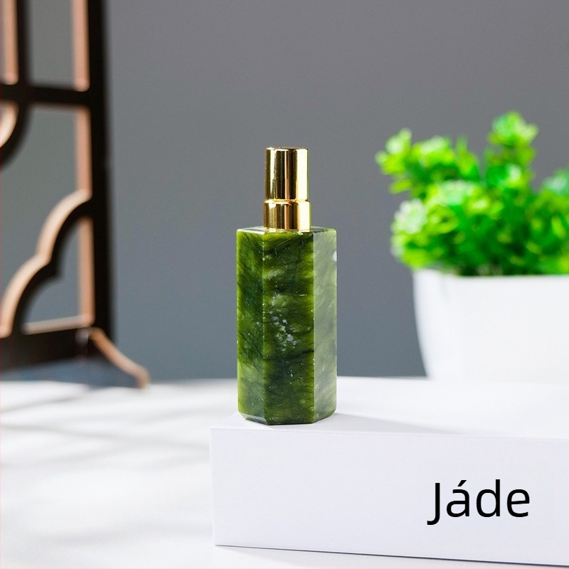 Kristály parfümös üveg készlet jade és achát aromaterápiához és testápoláshoz, esszenciális olaj permetező üvegek