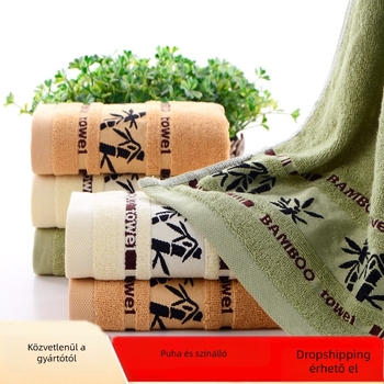 Bambuszrost törölköző, Jacquard szövés, 32S fonal, 100–120 g, 99% bambuszrost, arctörölköző