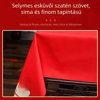 Piros menyegzőasztalterítő téglalap alakú étkező- és teásasztalokhoz, esküvői dekoráció
