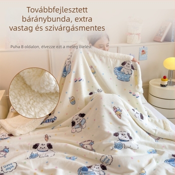Kétoldalas vastag téli selyem takaró irodai pihenéshez és kanapéra, cartoon mintával, testreszabható
