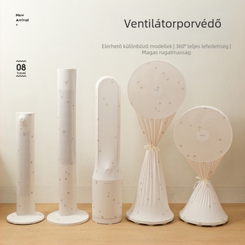 Univerzális porvédő borítás toronyventilátorhoz — rugalmas Milk Silk szövet, poliészter-pamut, porvédő hálós védő