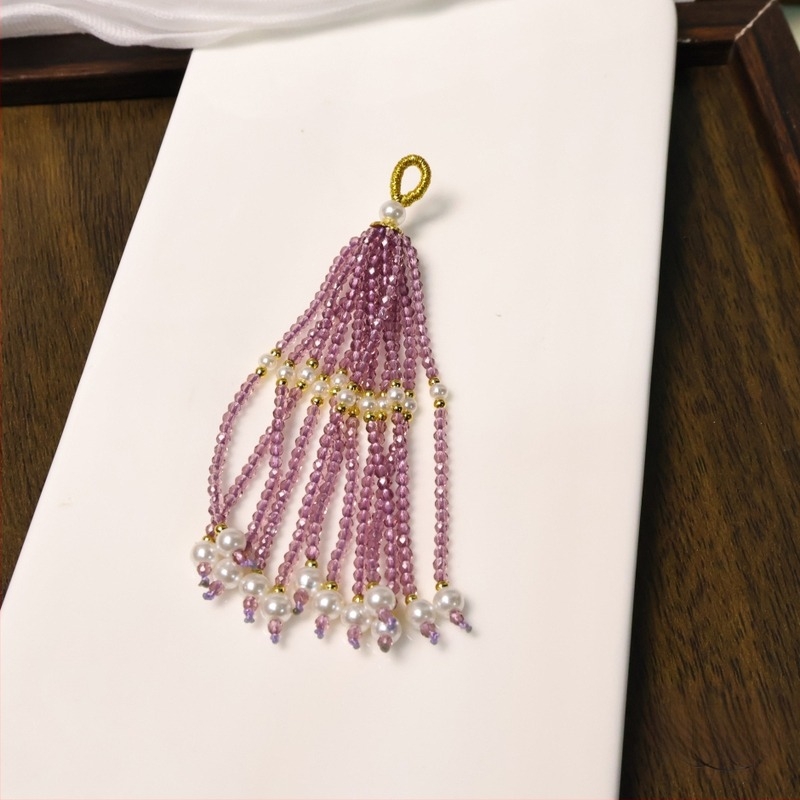 Kézzel készített gyöngyös bojtos medál, természetes spinel, kétszínű narancs-rózsaszín, karkötő kiegészítők, gyöngy és agat