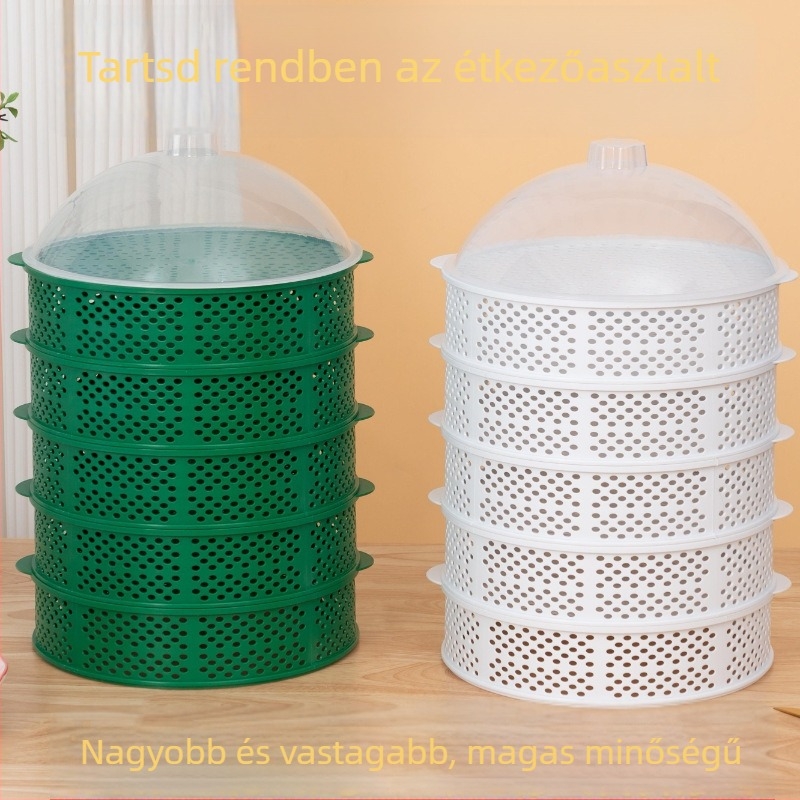 Többszörös műanyag ételfedő maradékokhoz – porvédő fedő, rovar- és legyek elleni védelem, otthoni asztalhoz