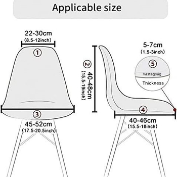 Vast jacquard huzat kagyló alakú székre, Eames-stílusú, otthoni használatra, geometrikus minta, nordic stílus, csúszásmentes, kopásálló