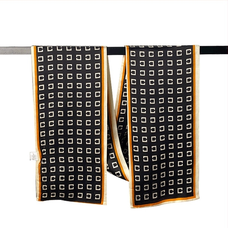 Mulberry selyem sál szalaggal - kínai stílus, művészi retro - egyszerű szövés, nyomtatás