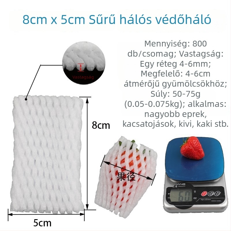 EPE gyöngyház habból készült gyümölcs hálóvédő burkolat, légáteresztő, vastagított védelem friss gyümölcsökhöz és zöldségekhez