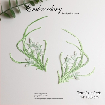 Rayonból készült színes orchidea hímzett textilapplikációk DIY projektekhez, kínai stílusú ruhák és dekorációk számára