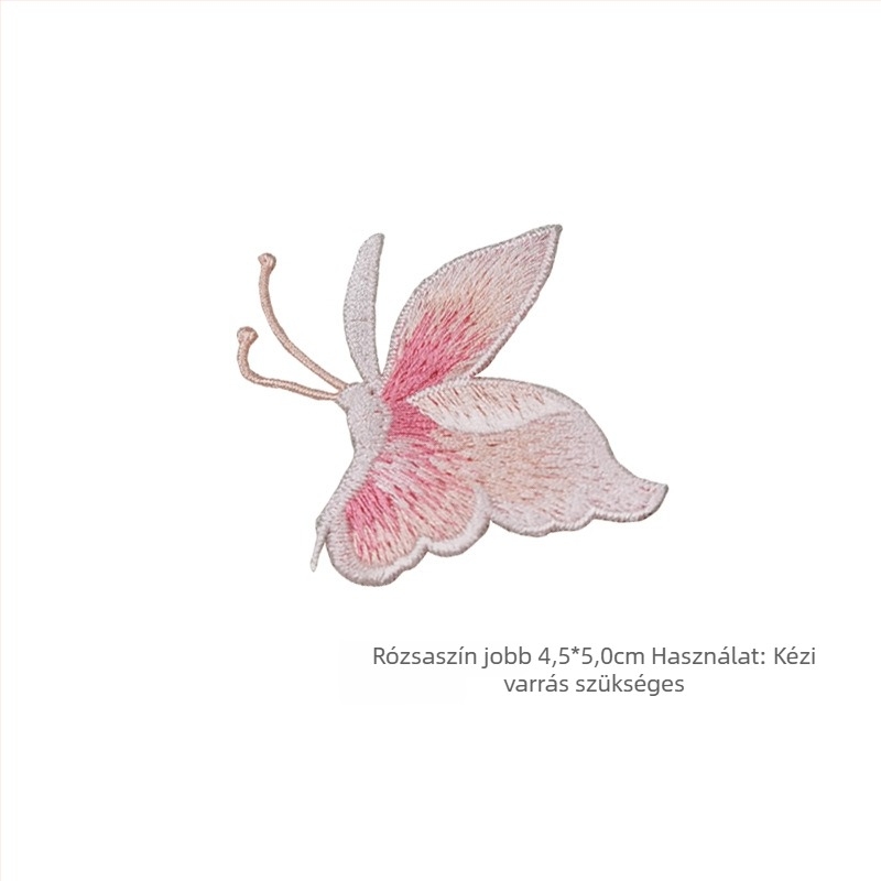 Kézzel varrt pillangó hímzett applikáció ruházathoz, rayon anyag, Han Noble márka