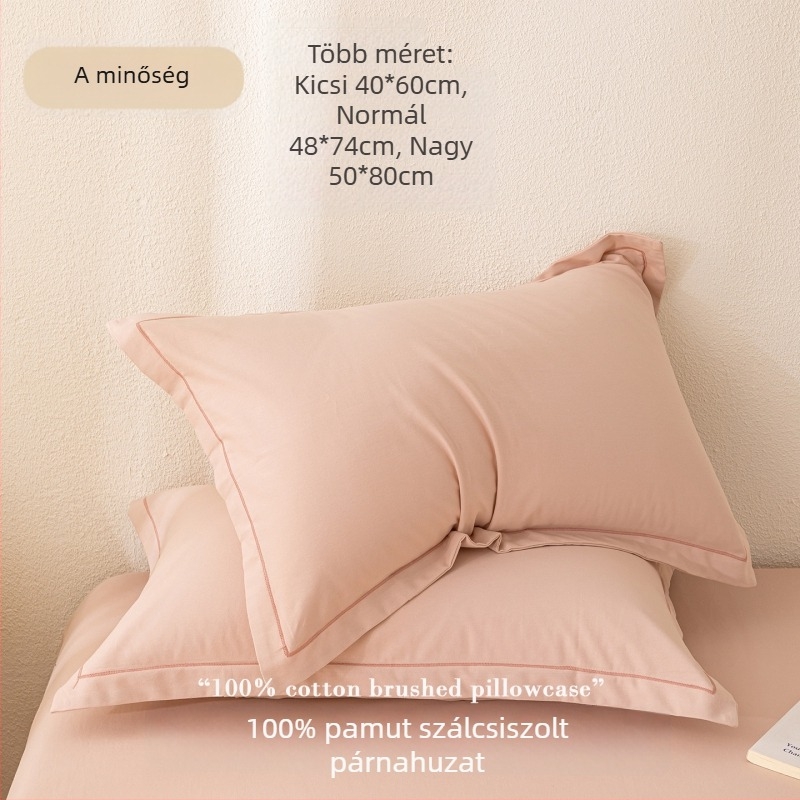 100% pamut kefével érdesített párnahuzat, fehér, méretek 50x80 cm és 40x60 cm, új kínai stílus