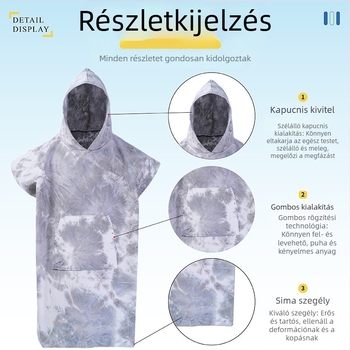 Mikroszálas gyorsan száradó kapucnis köpeny és strandtörölköző, ideális a szörfözéshez, búvárkodáshoz és úszáshoz