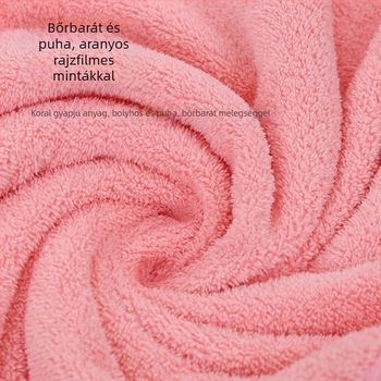 Yaqi korallfleece törölköző gyerekeknek kapucnival, nedvszívó, 200–300 g